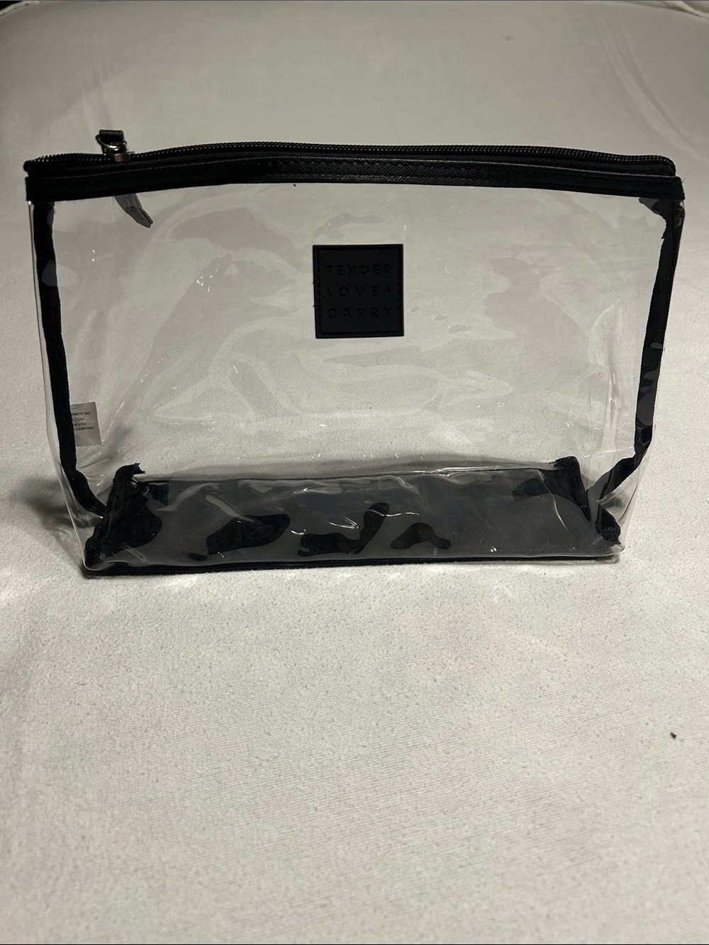 TENDER LOVES CARRY Clear Cosmetic Bag with Black Trim
